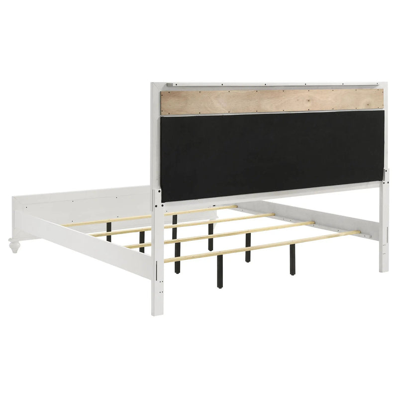 Barzini Wood Eastern King Panel Bed White by Unique Piece Furniture
