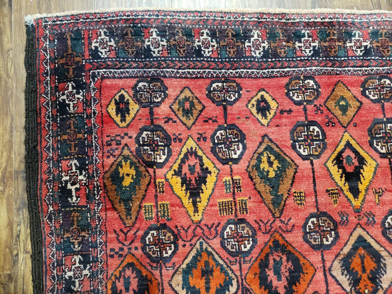 4 x 8 Handmade Baluch Afghan Turkoman Tribal Wool Rug Organic Dyes 8x4 Carpet by Jewel Rugs