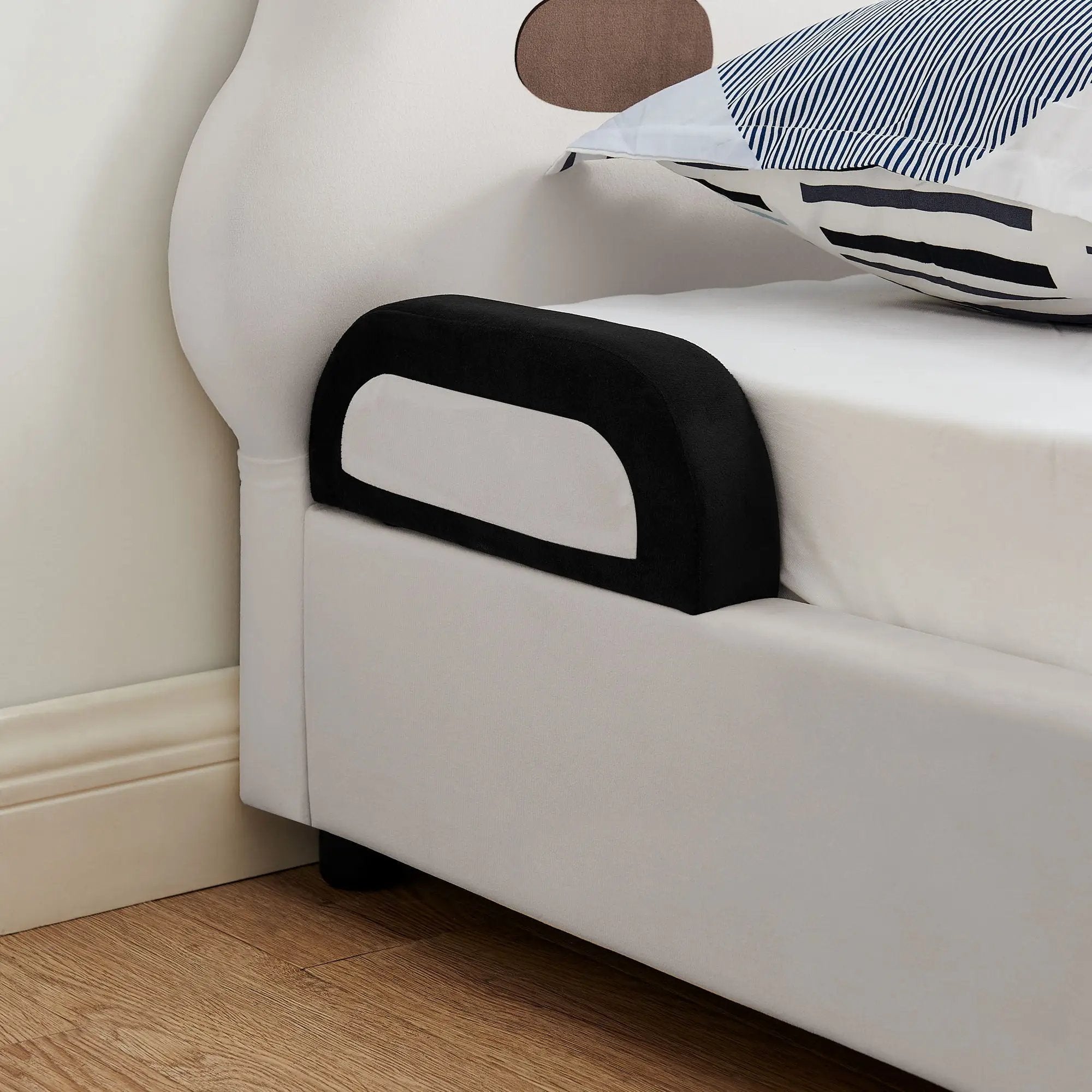 Twin Size Cute Panda Shaped Kids Bed - White / Black by Unique Piece Furniture