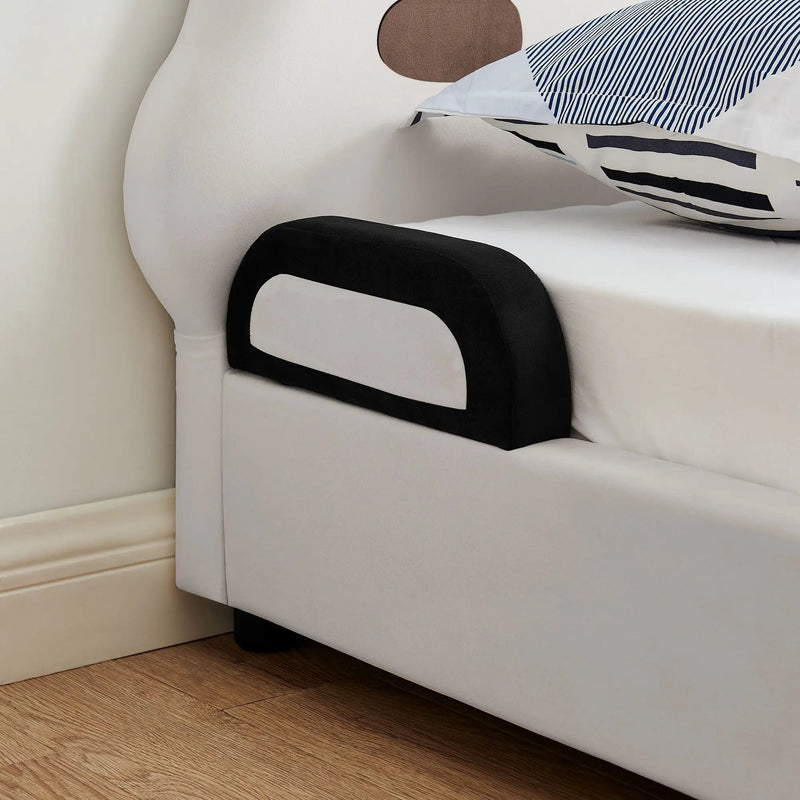 Twin Size Cute Panda Shaped Kids Bed - White / Black by Unique Piece Furniture