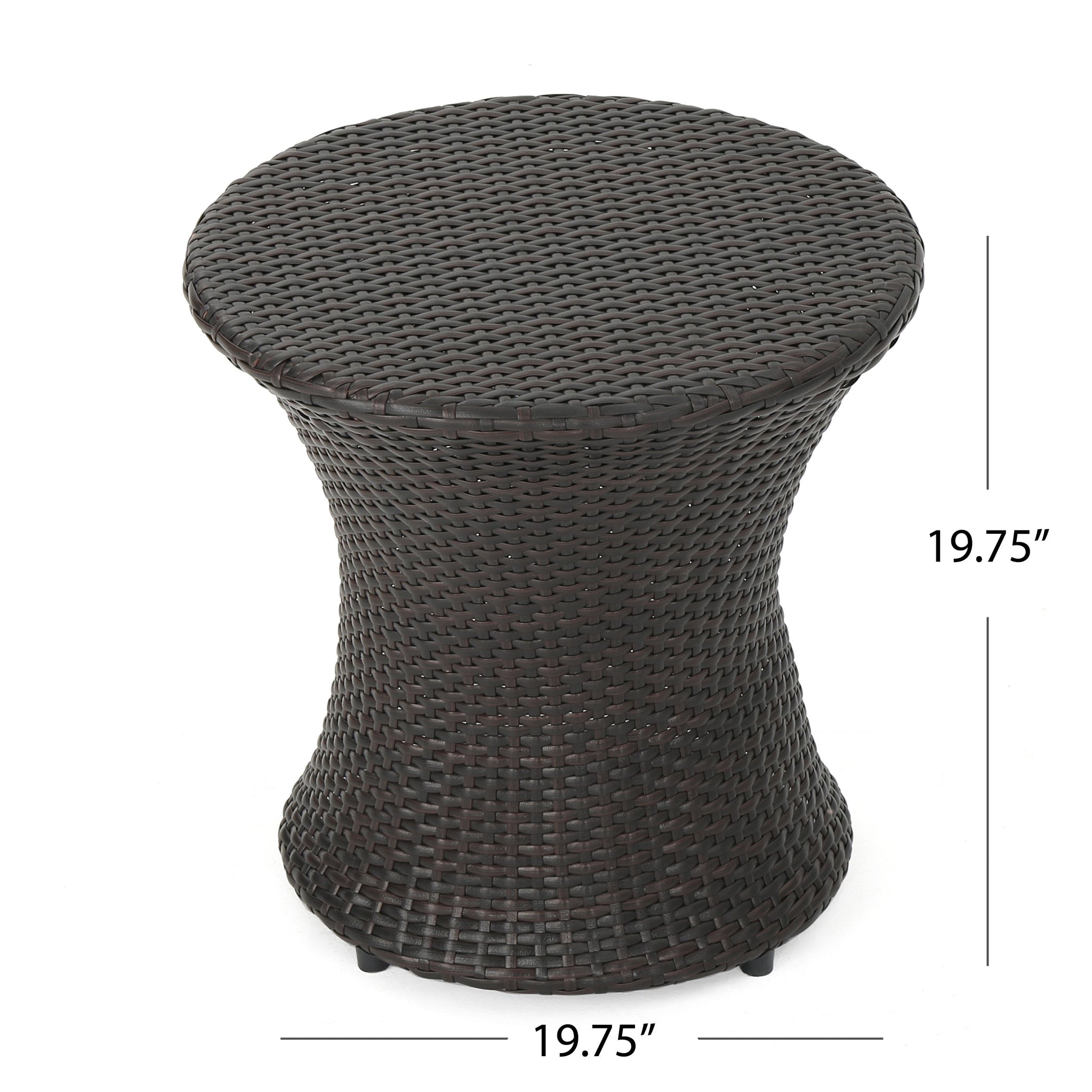 19" Kono Hourglass Table (No Glass Top) End Table by HouseOfZazla