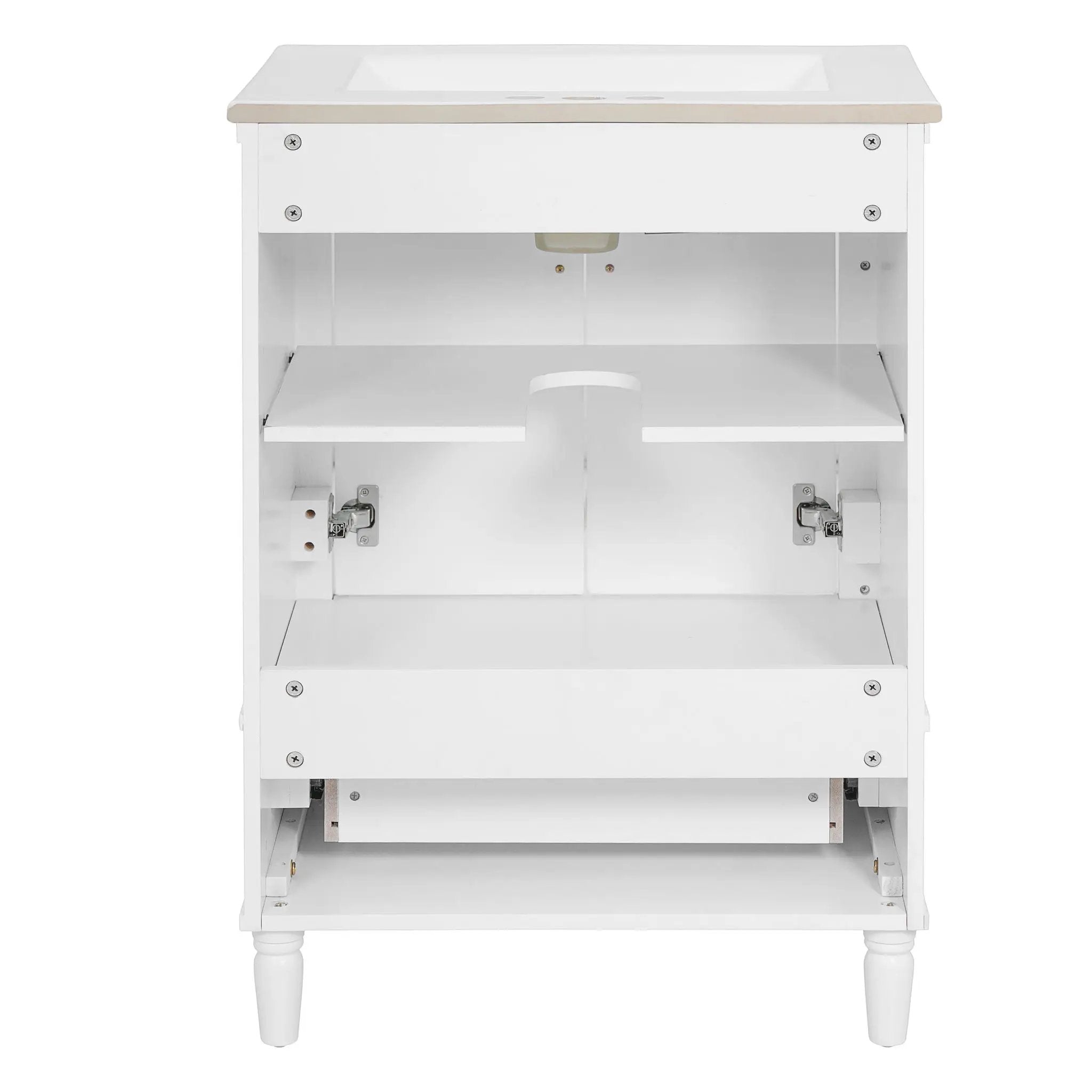 Bathroom Vanity With Ornate French Cylinder Legs, Soft Close Drawer by HouseOfZazla