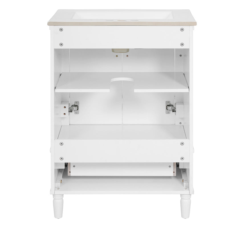 Bathroom Vanity With Ornate French Cylinder Legs, Soft Close Drawer by HouseOfZazla
