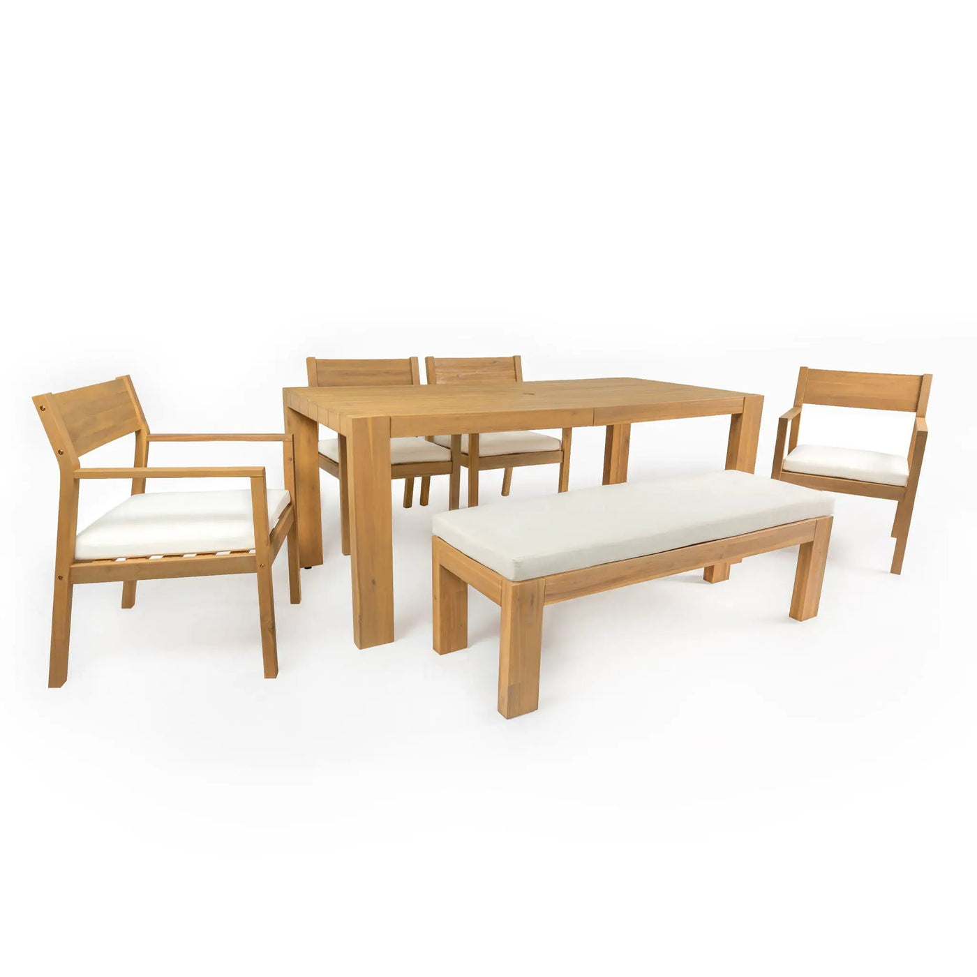 Outdoor Dining Set Rectangular Table With Umbrella Hole by Unique Piece Furniture