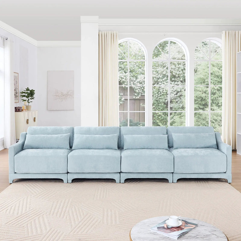 Elegant Sofa With Ergonomic Design And Lumbar Pillows