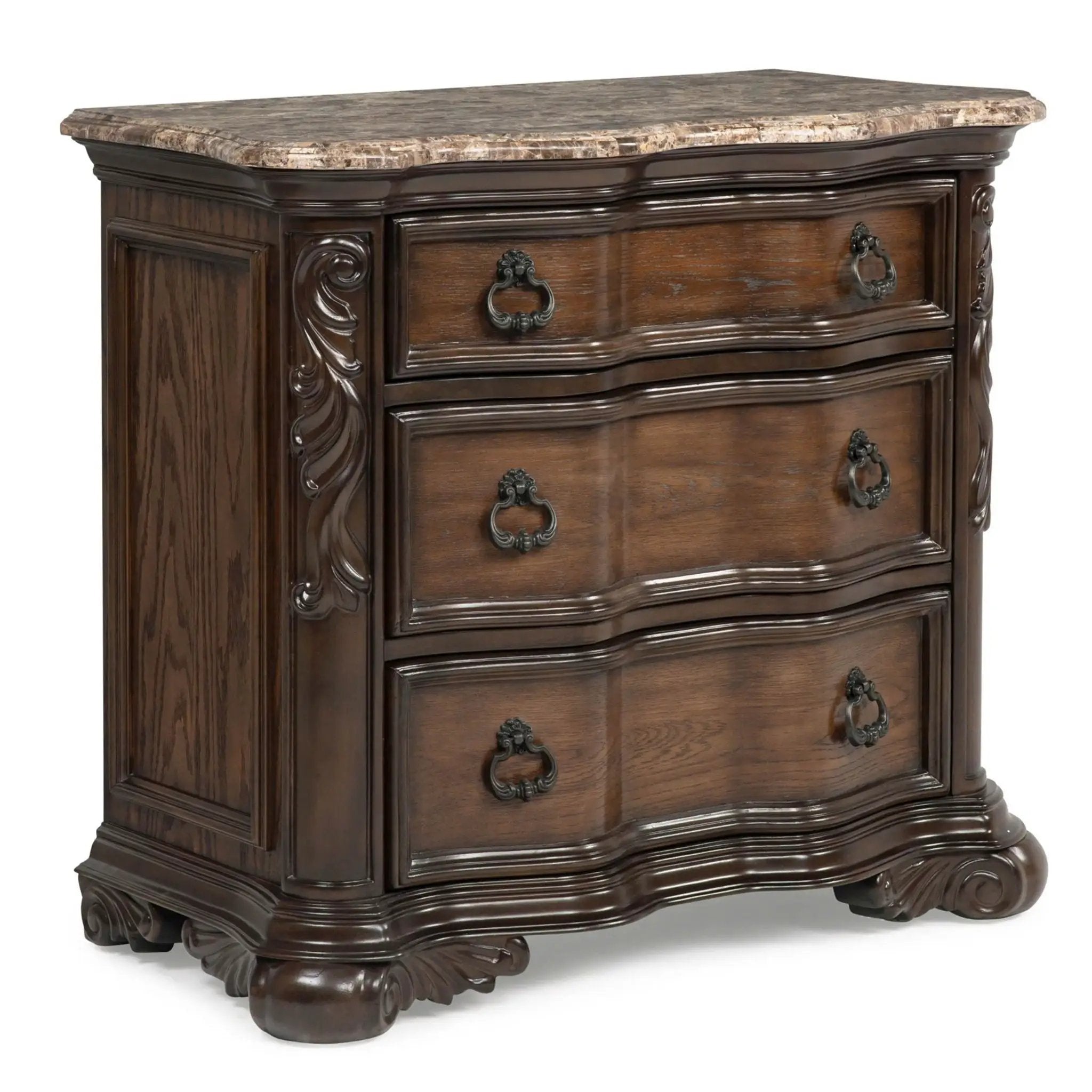 Nightstand, 3 Drawers - Brown / Coffee by Unique Piece Furniture