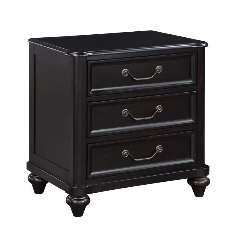 Charcoal Nightstand with Three Drawers - Brown Mix, photo 4 of 6