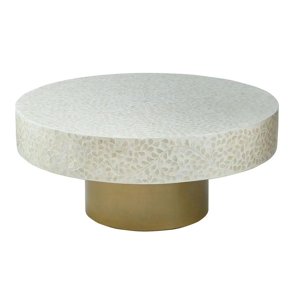 Unique Capiz Coffee Table & Pedestal Base by HouseOfZazla