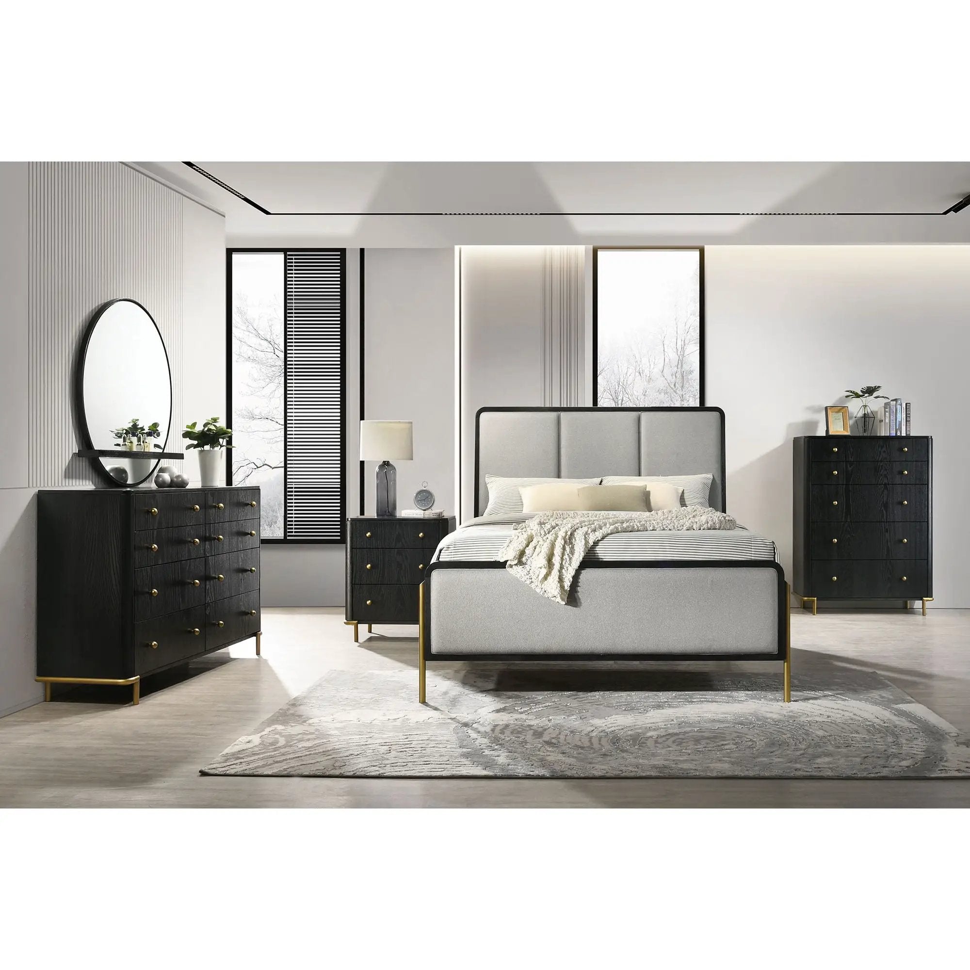 Anser - 3 Drawer Nightstand - Black