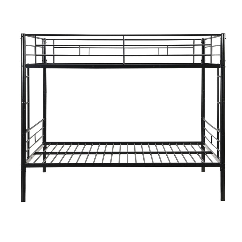 Modern Metal Bunk Bed, Full Over Full, No Box Spring Needed - Black by Unique Piece Furniture