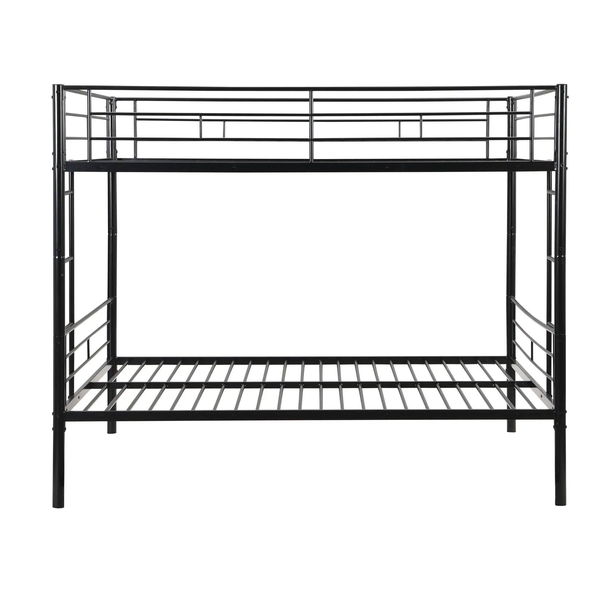 Modern Metal Bunk Bed, Full Over Full, No Box Spring Needed - Black by HouseOfZazla