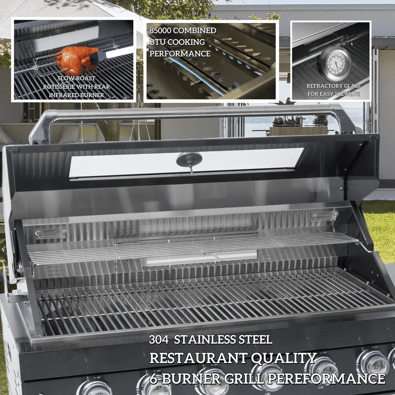 Premium 128-Inch Stainless Steel Gas Outdoor Kitchen Grill by HouseOfZazla