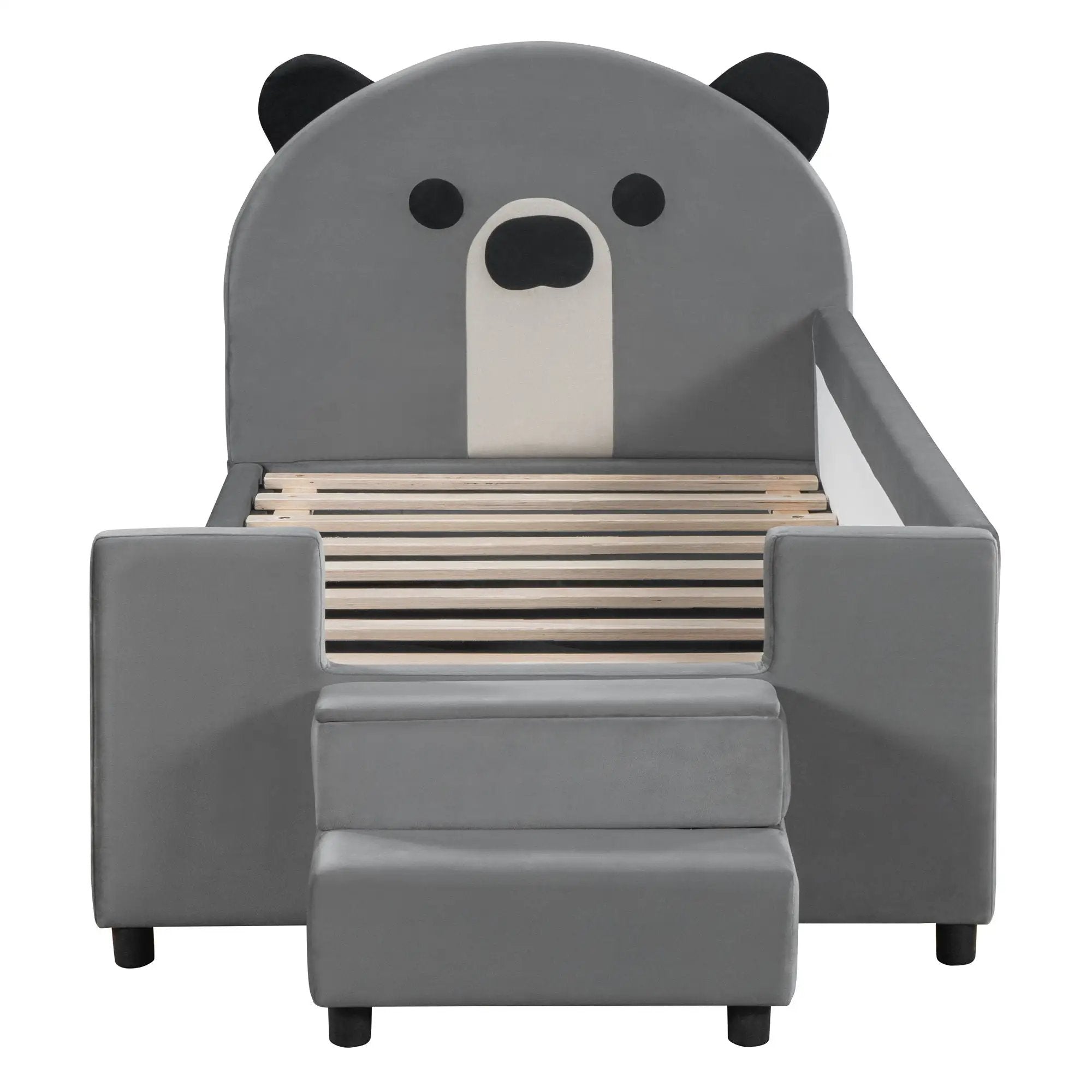 Upholstered Daybed With Bear Shaped Headboard, Hydraulic System And Breathable Fence by Unique Piece Furniture