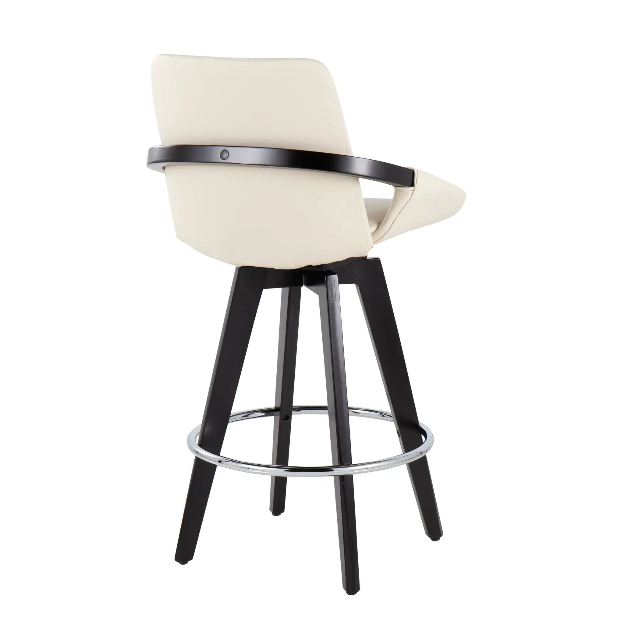 Cosmo - Contemporary Fixed Height Counter Stool With Swivel And Round Footrest (Set of 2) by HouseOfZazla