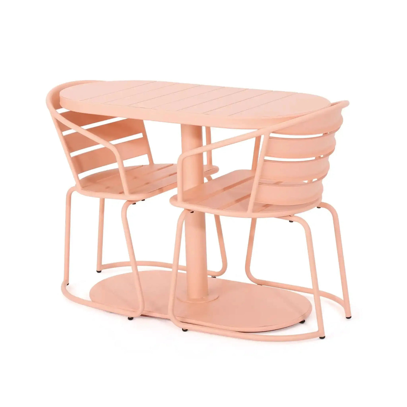 3 Piece Elegant Outdoor Bistro Set With 2 Chairs And Oval Table by HouseOfZazla