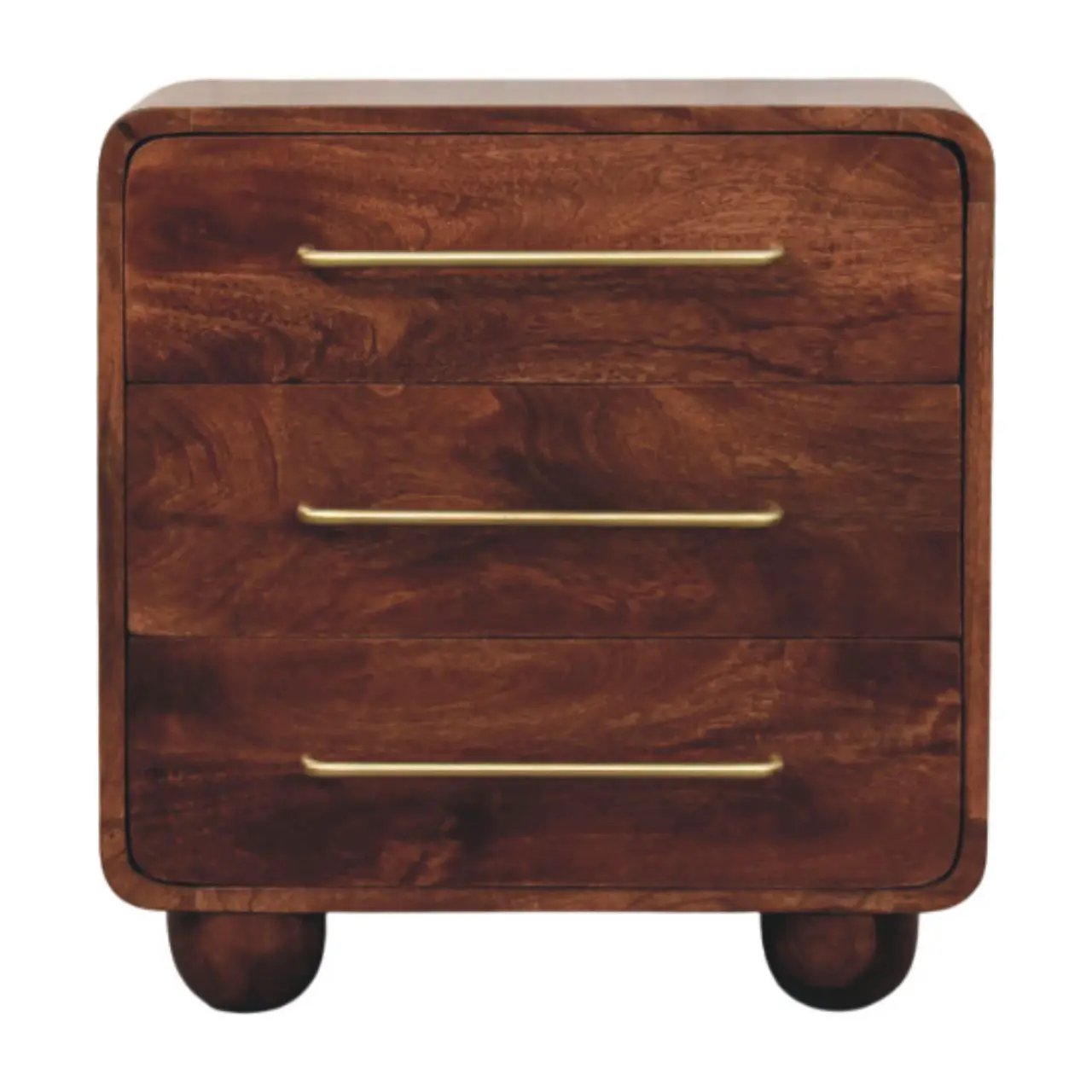 Solid Wood 3-Drawer Rounded Chest by HouseOfZazla