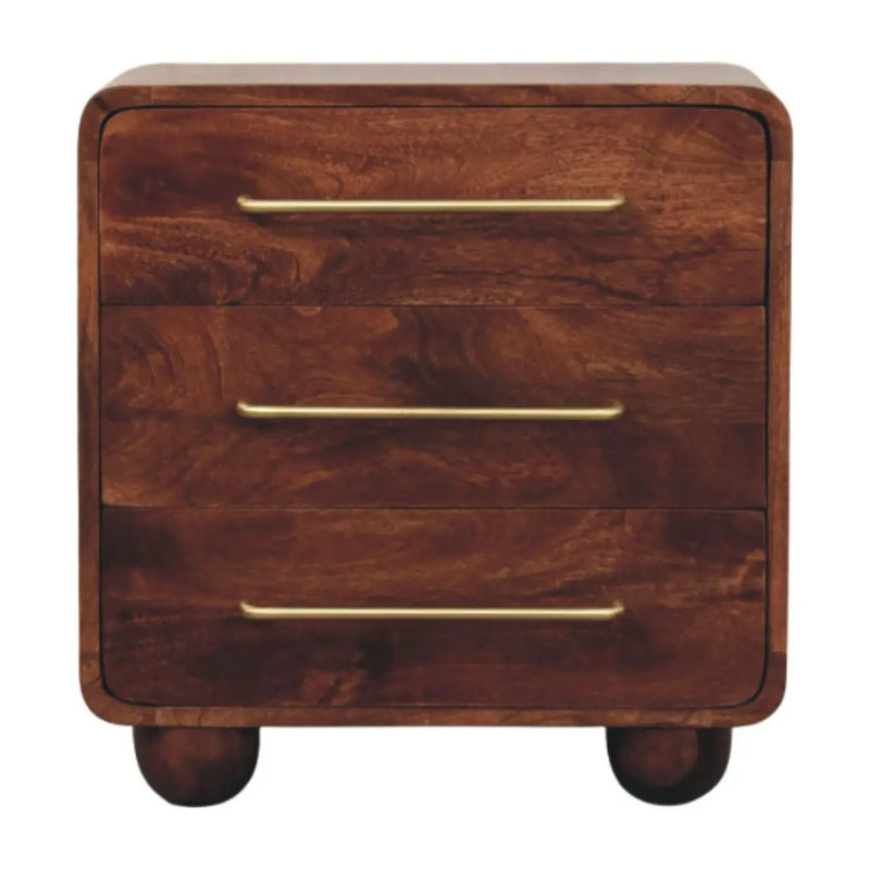 Solid Wood 3-Drawer Rounded Chest by HouseOfZazla