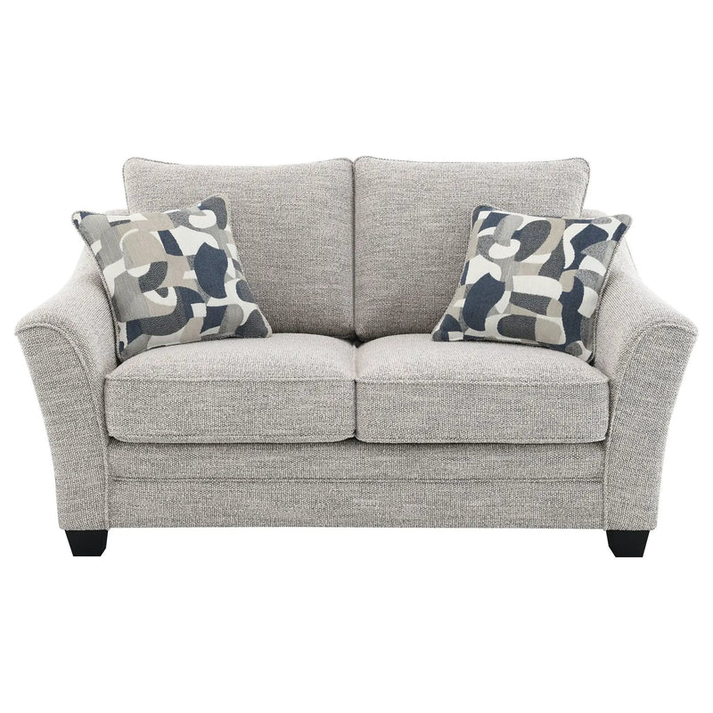 Lido - Upholstered Loveseat With Tapering Block Legs - Light Gray