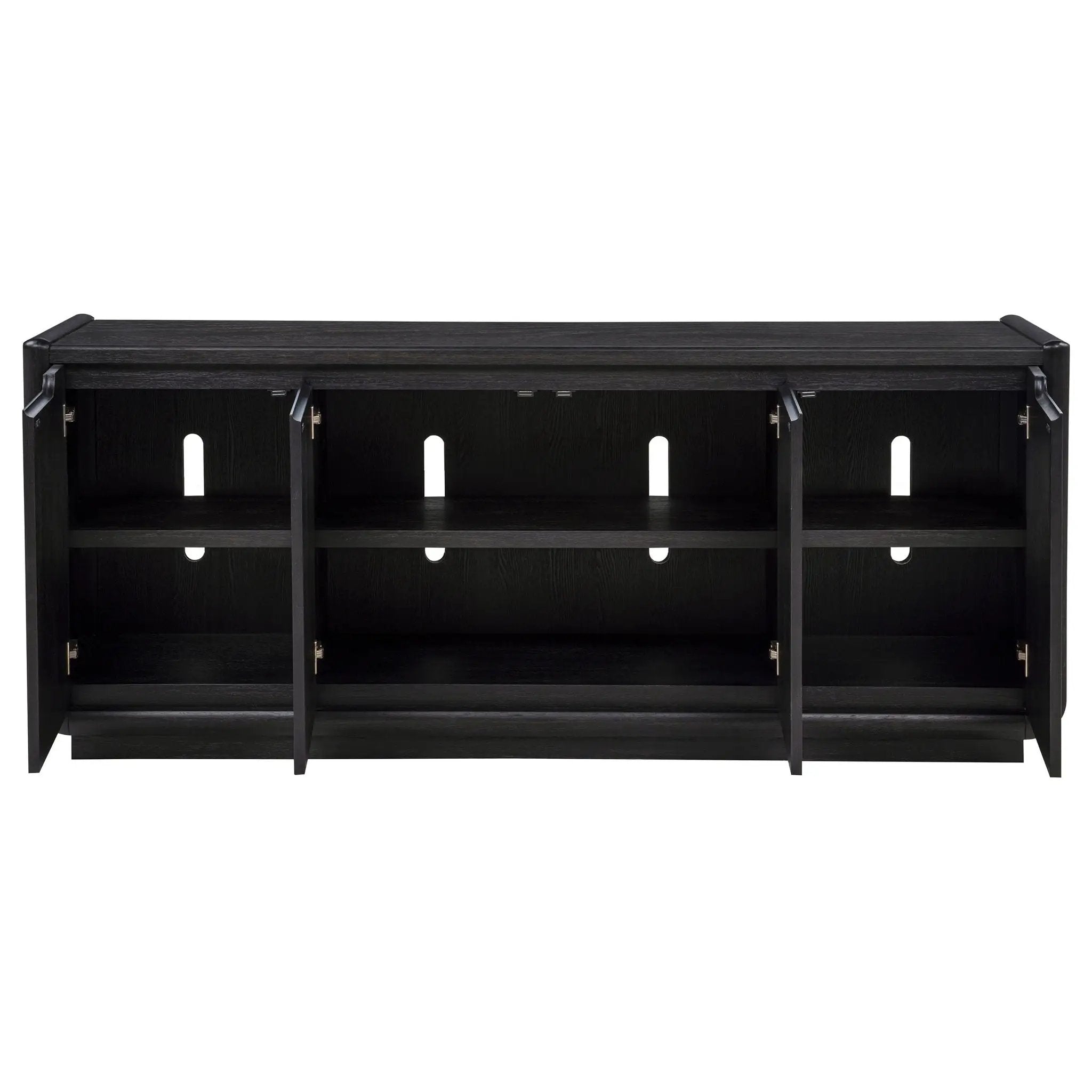 Leandro 72-inch 4-door TV Stand Media Console Burnished Black by Unique Piece Furniture