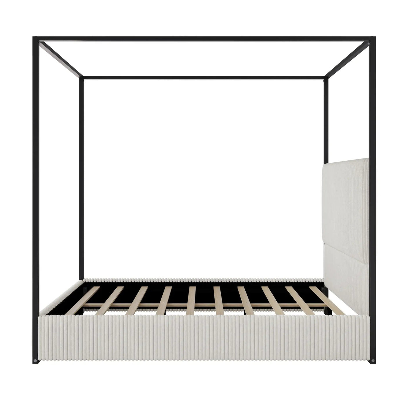 Canopy Bed With Tall Upholstered Headboard And 4 Poster by HouseOfZazla