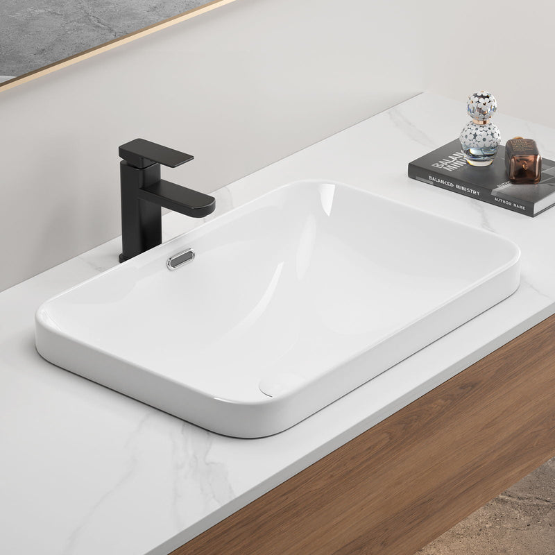Undermount Bathroom Sink, Vessel Basin For Vanity Countertop - Milk White by HouseOfZazla