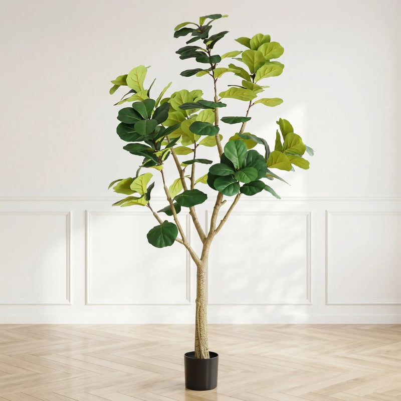 7FT Artificial Fiddle Leaf Fig Tree, Realistic Faux Potted Plant by HouseOfZazla