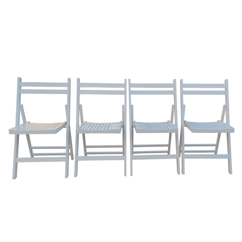 Folding Special Event Chair Set of 4 with Solid Wood Construction - White, photo 2 of 19