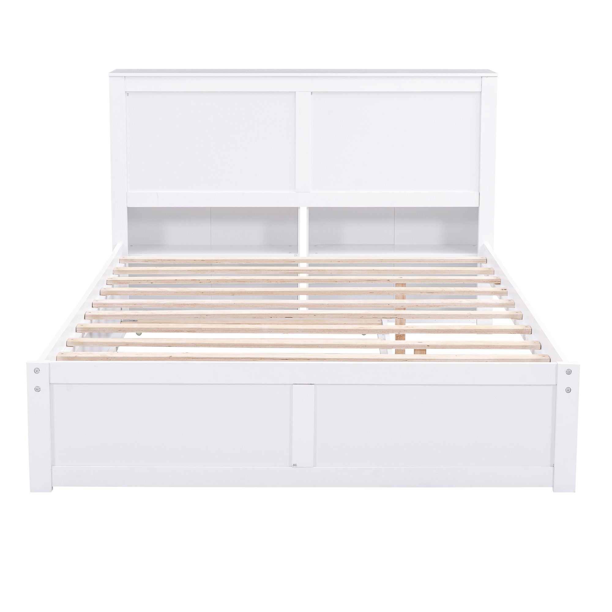 Storage Platform Bed With Pull Out Shelves And Trundle by HouseOfZazla