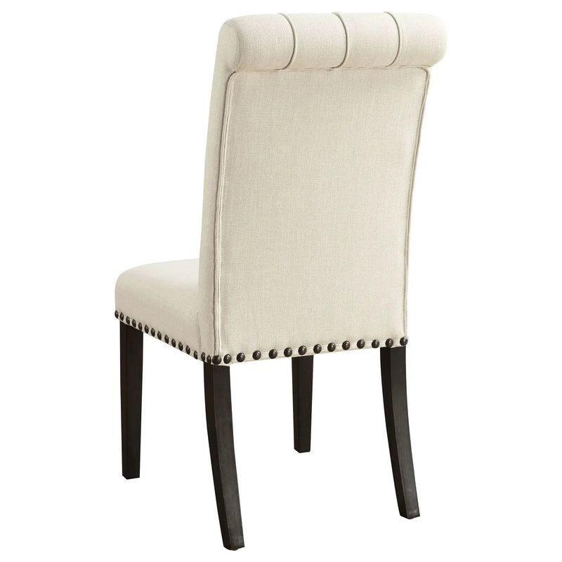 Alana Upholstered Dining Side Chair Beige Smokey Black (Set of 2) by Unique Piece Furniture