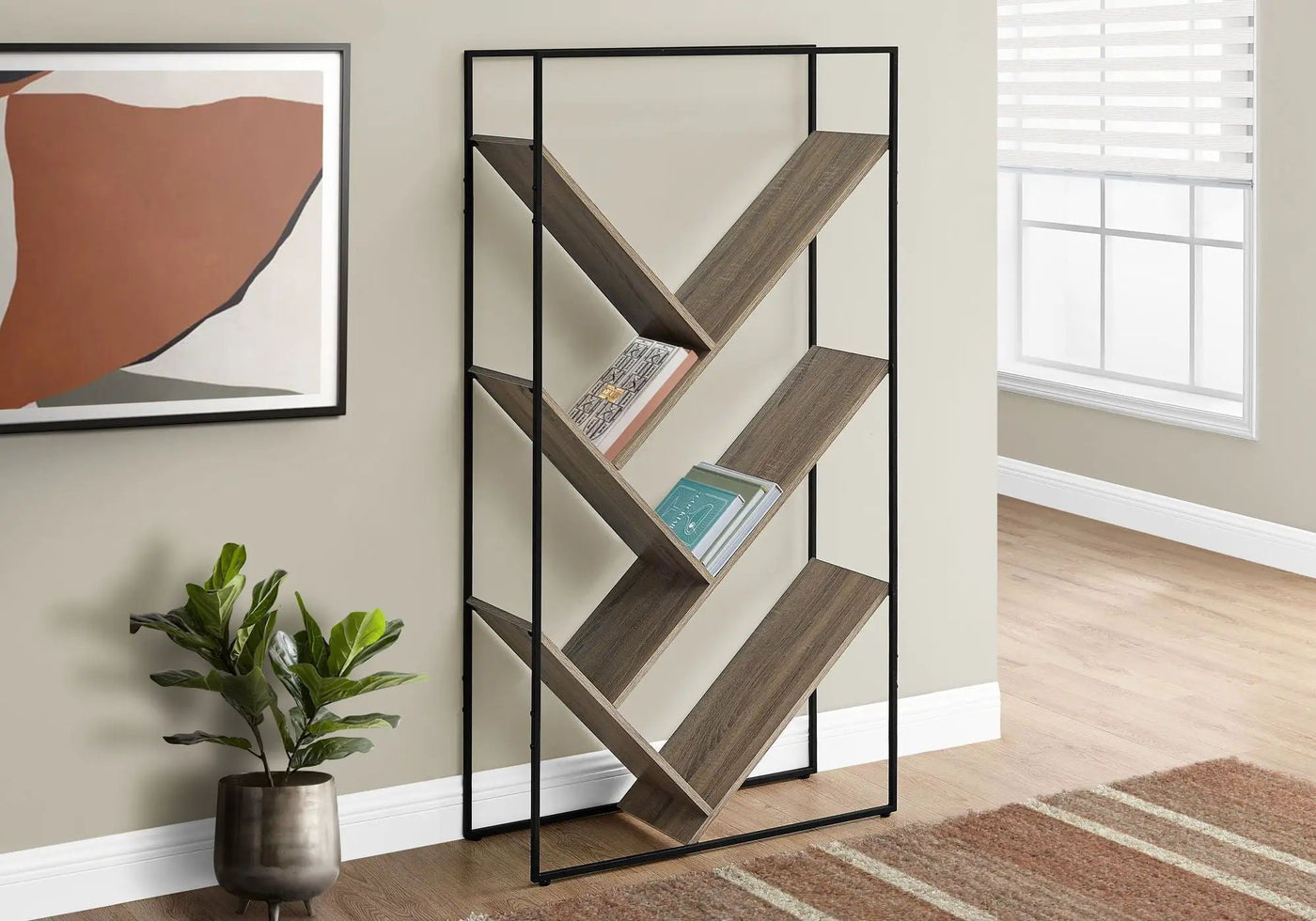 3-Tier Contemporary Bookshelf with Reclaimed Wood Finish by HouseOfZazla