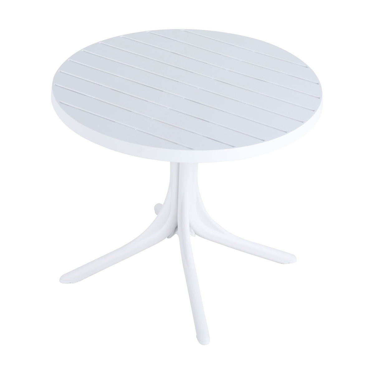 4 Modern Stackable Plastic Armchair Set with Round Table - Light Blue or Dark Gray, photo 29 of 31