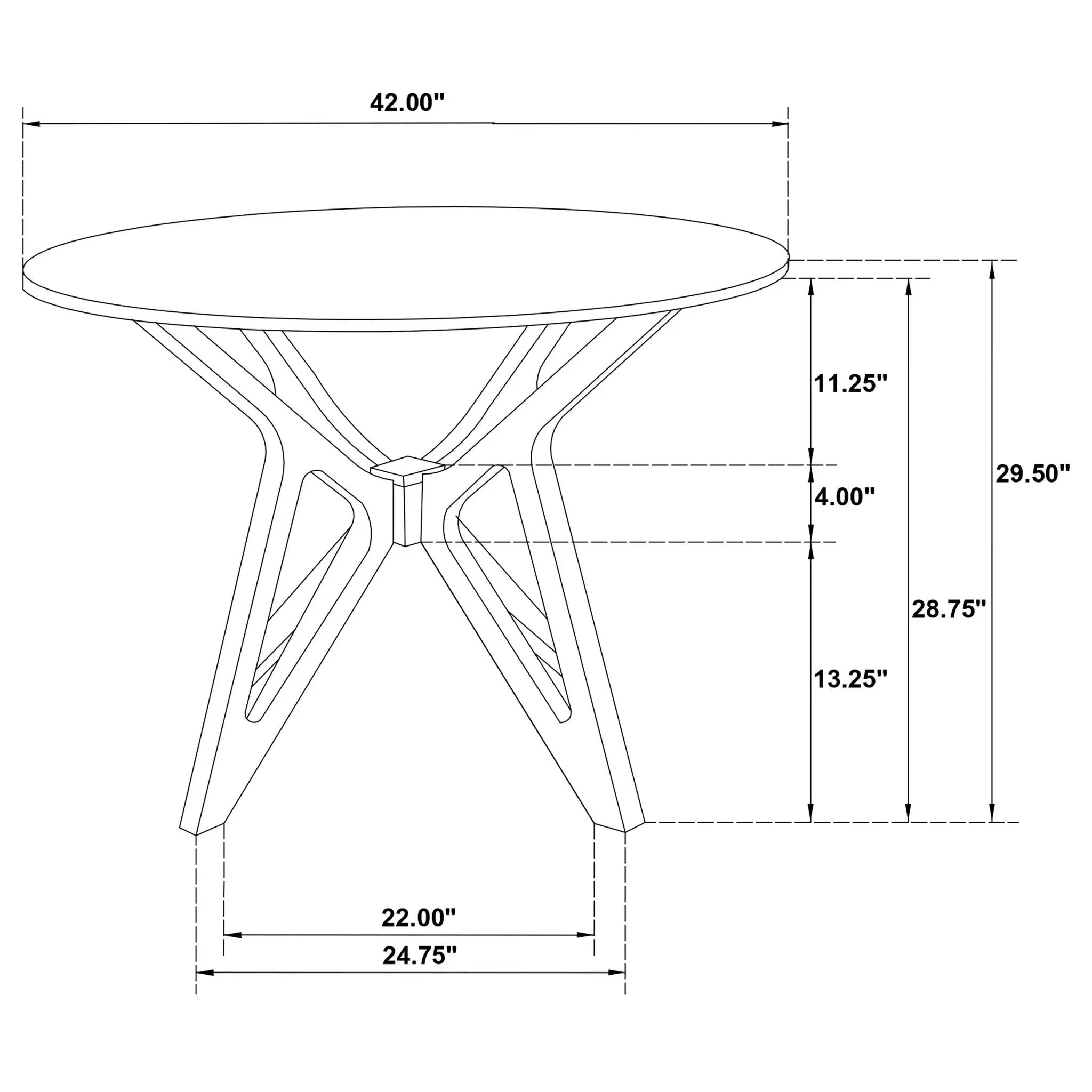 Elowen Round 42-inch Solid Wood Dining Table Light Walnut by Unique Piece Furniture