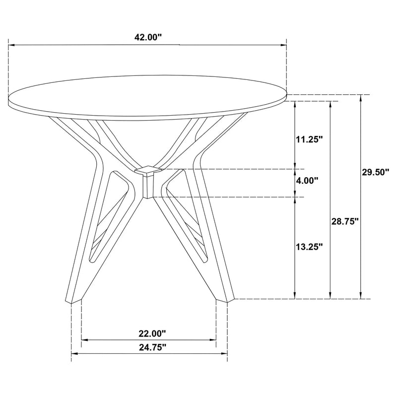 Elowen Round 42-inch Solid Wood Dining Table Light Walnut by Unique Piece Furniture