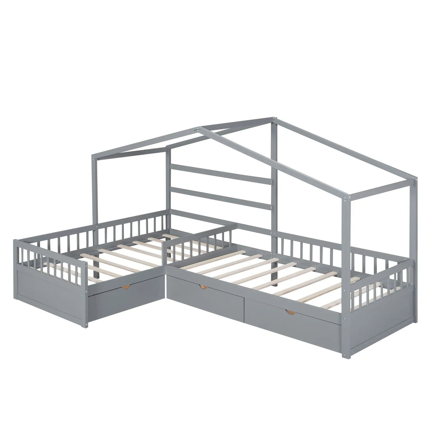 L Shape Platform Bed With 3 Storage Drawers by HouseOfZazla