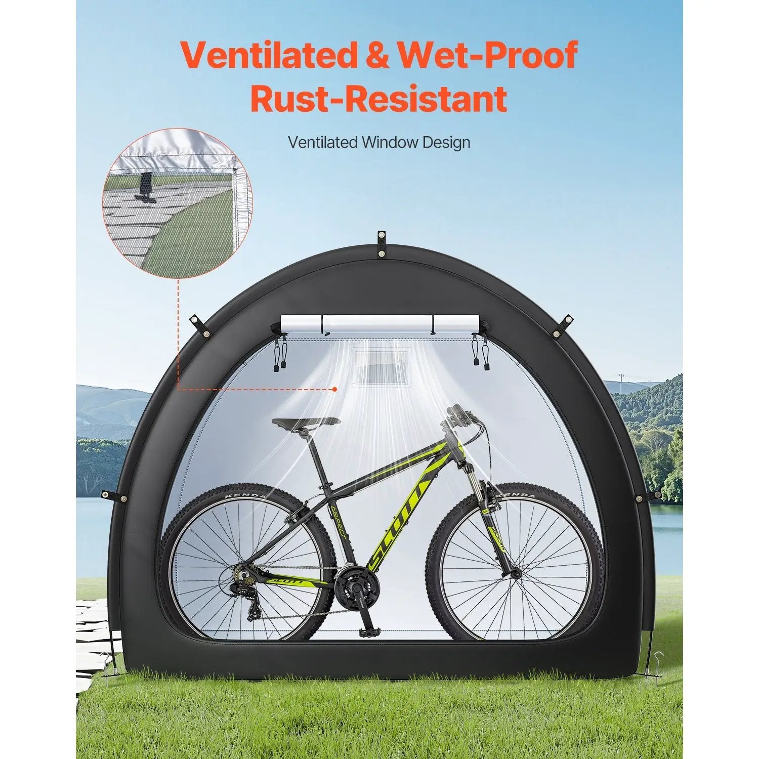 Outdoor Bike Storage Tent Fan-Shaped Waterproof Bike Tent for 4 to 5 Bikes by HouseOfZazla