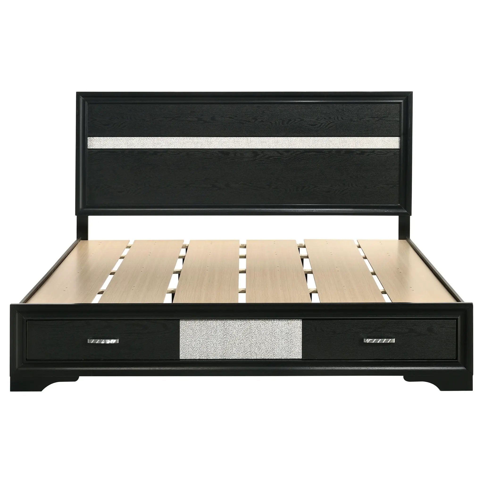 Miranda 51-inch Wood Eastern King Storage Panel Bed Black by Unique Piece Furniture