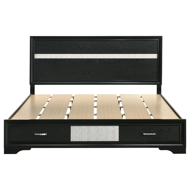 Miranda 51-inch Wood Eastern King Storage Panel Bed Black by Unique Piece Furniture
