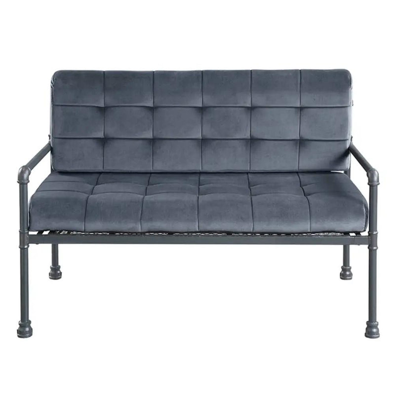 Brantley - Loveseat - Gray Velvet & Sandy Gray by Unique Piece Furniture