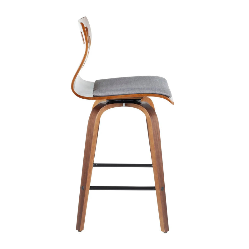 Folia - Mid Century Modern Fixed Height Counter Stool With Swivel (Set of 2) by HouseOfZazla