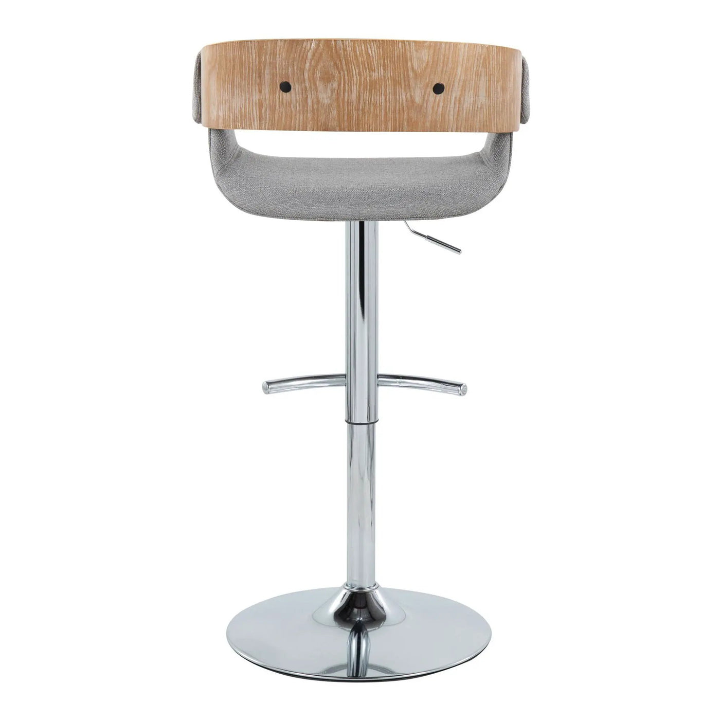 Elisa - Mid Century Modern Adjustable Barstool With Swivel With Rounded T Footrest (Set of 2) by HouseOfZazla