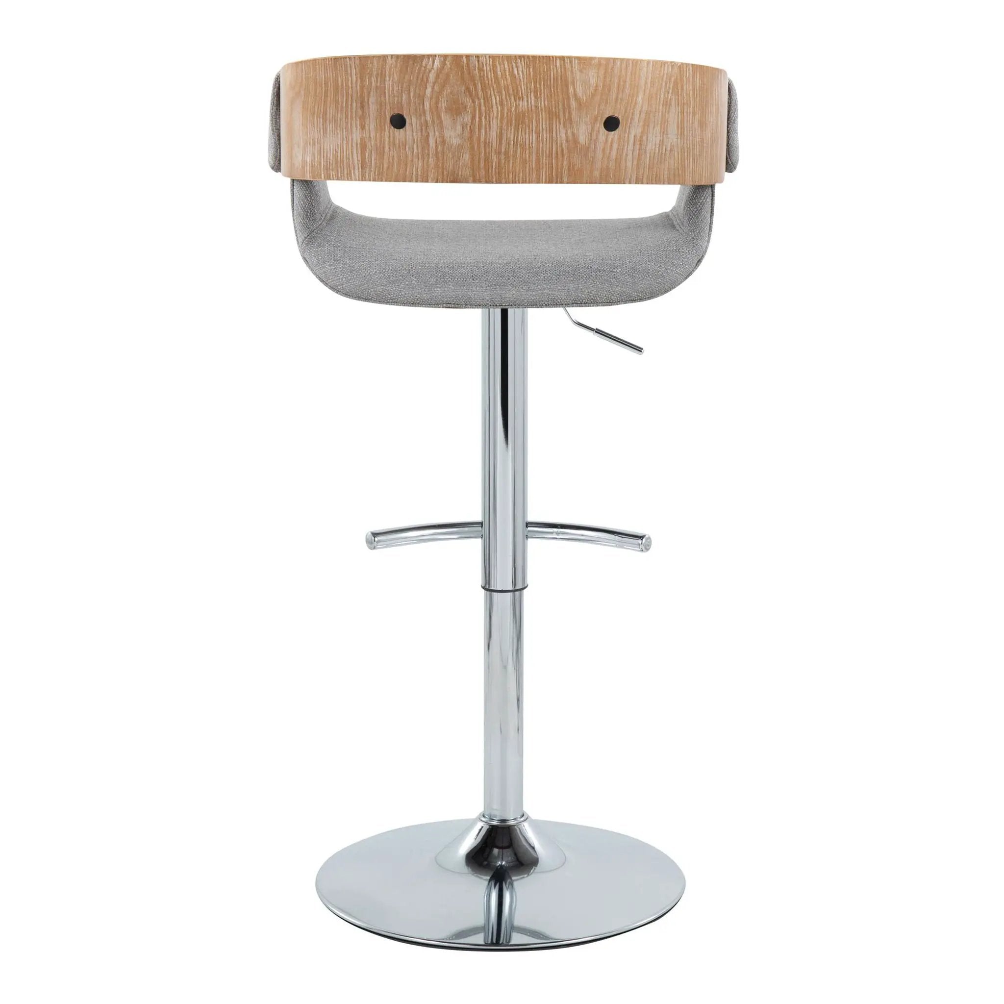Elisa - Mid Century Modern Adjustable Barstool With Swivel With Rounded T Footrest (Set of 2) by HouseOfZazla