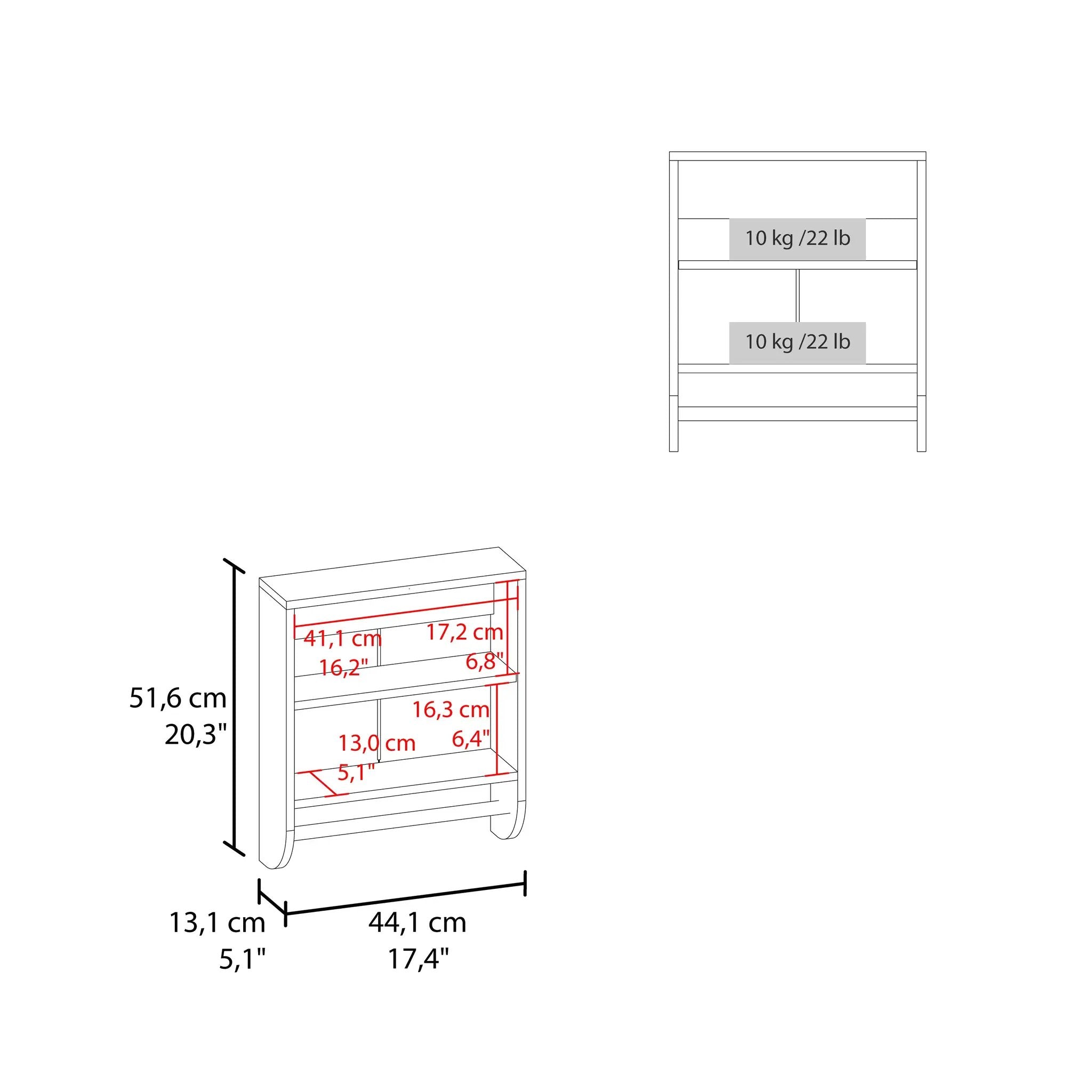 Medicine Cabinet 20.30" H with 2 Shelves and 2 Doors by HouseOfZazla