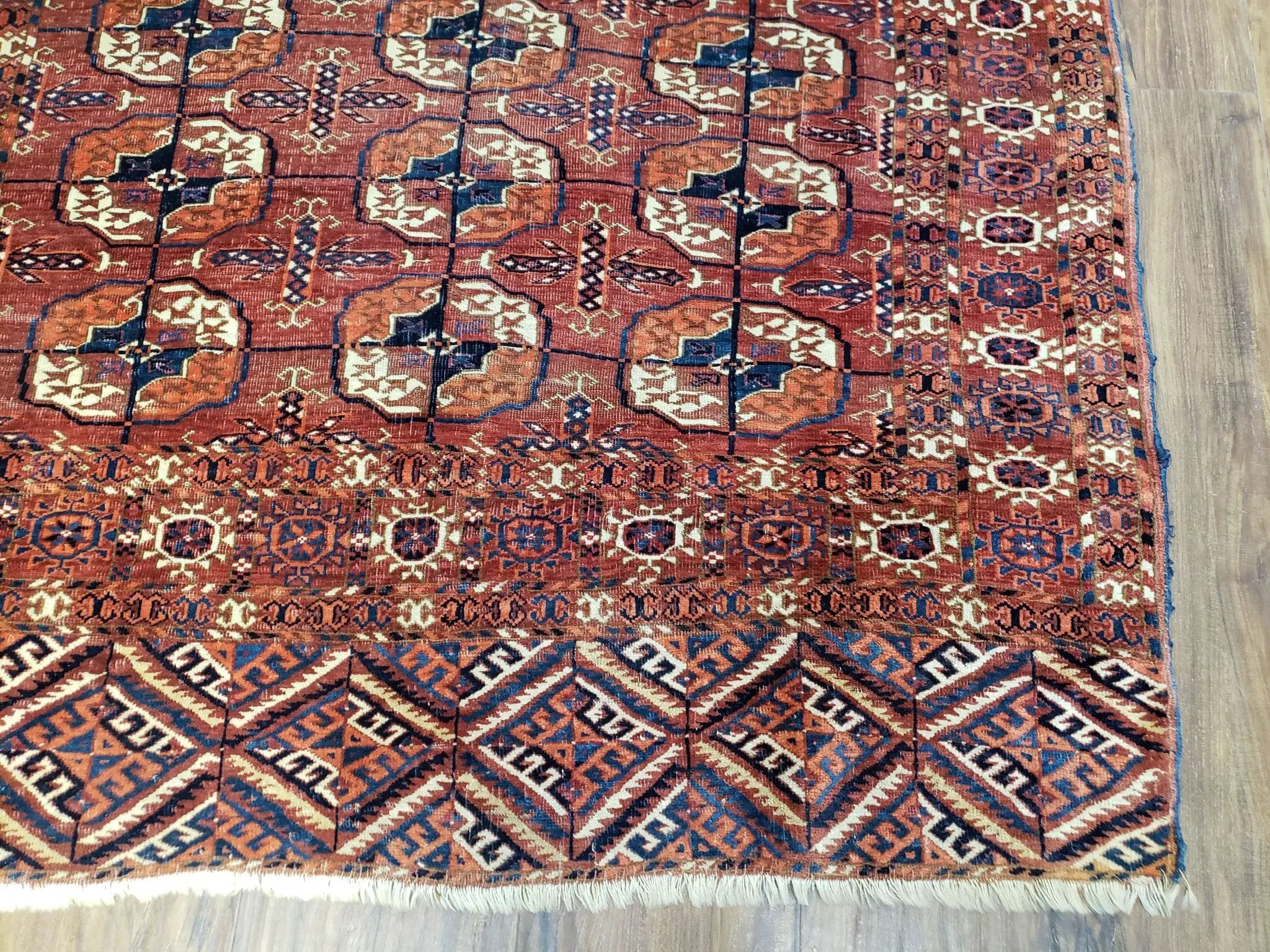4x7 Antique Yamud Rug Russian Rug Turkoman Rug Fine Weave Rug by Jewel Rugs