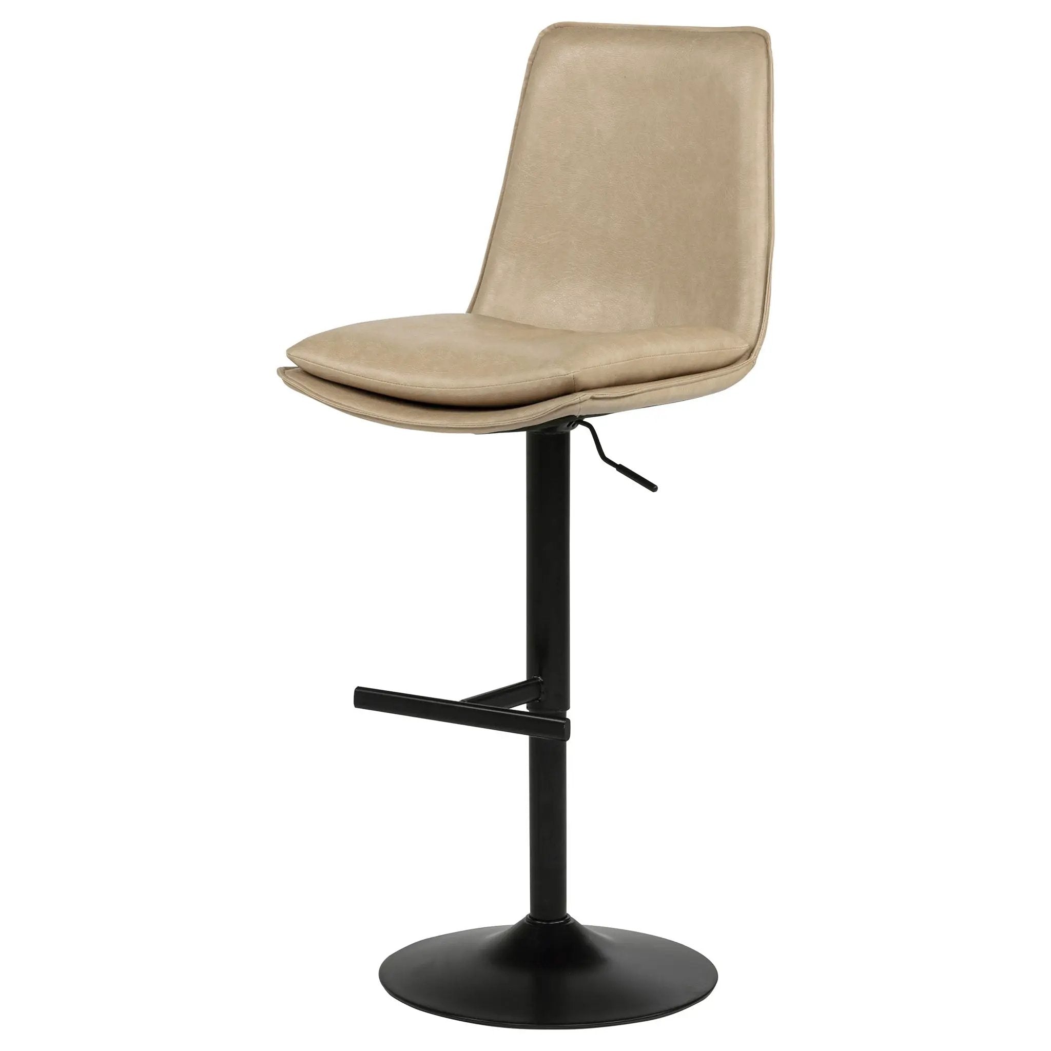 Eldridge Faux Leather Upholstered Adjustable Bar Stool Tan by Unique Piece Furniture