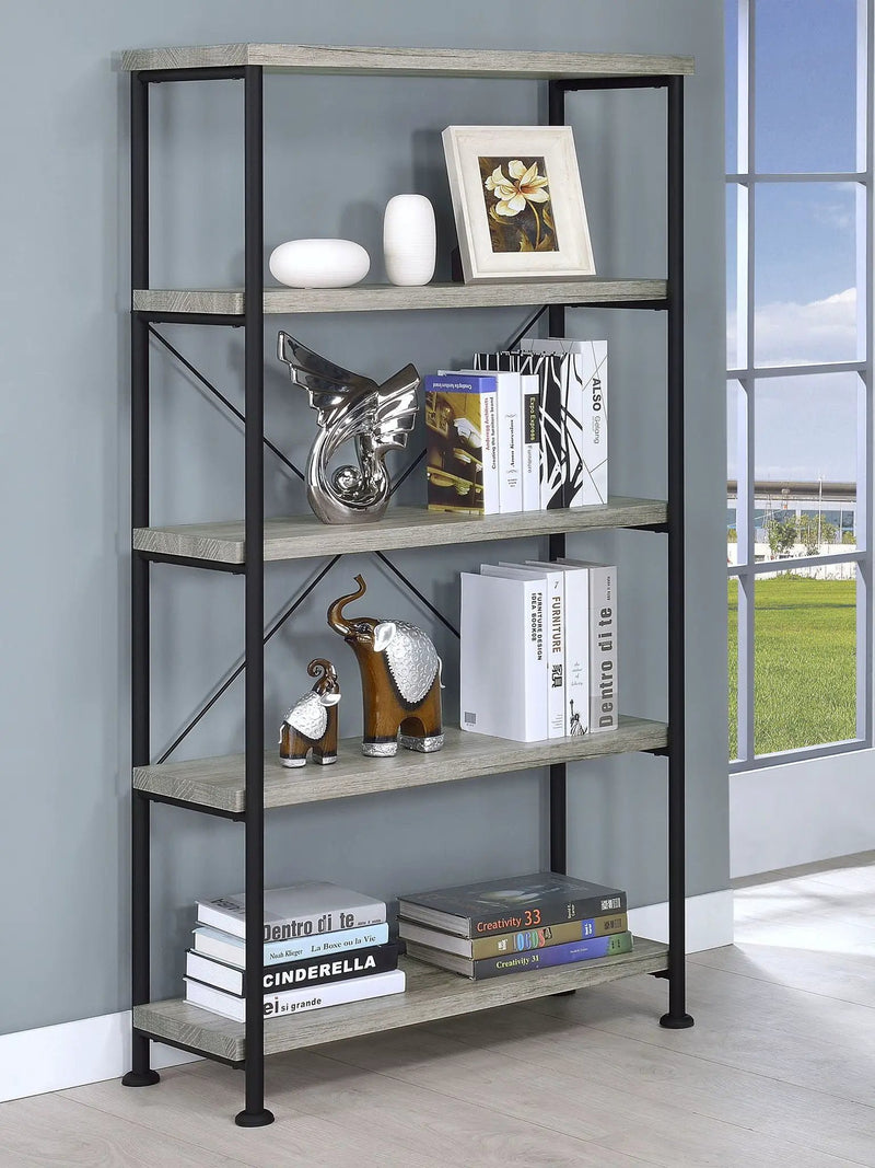Analiese 63-inch 4-shelf Bookshelf Grey Driftwood by Unique Piece Furniture