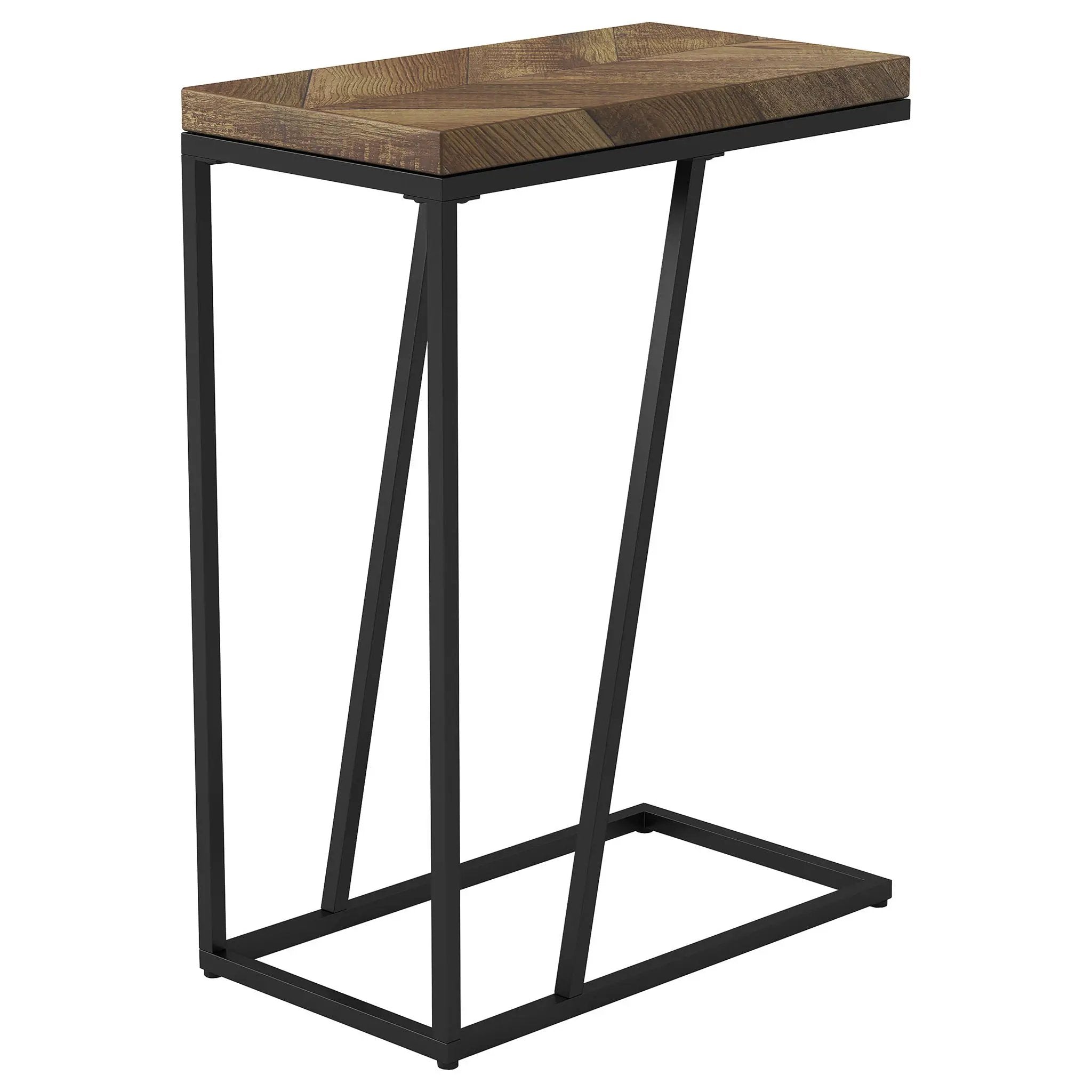Sergio Engineered Wood C-Shaped Side Table Rustic Tobacco by Unique Piece Furniture
