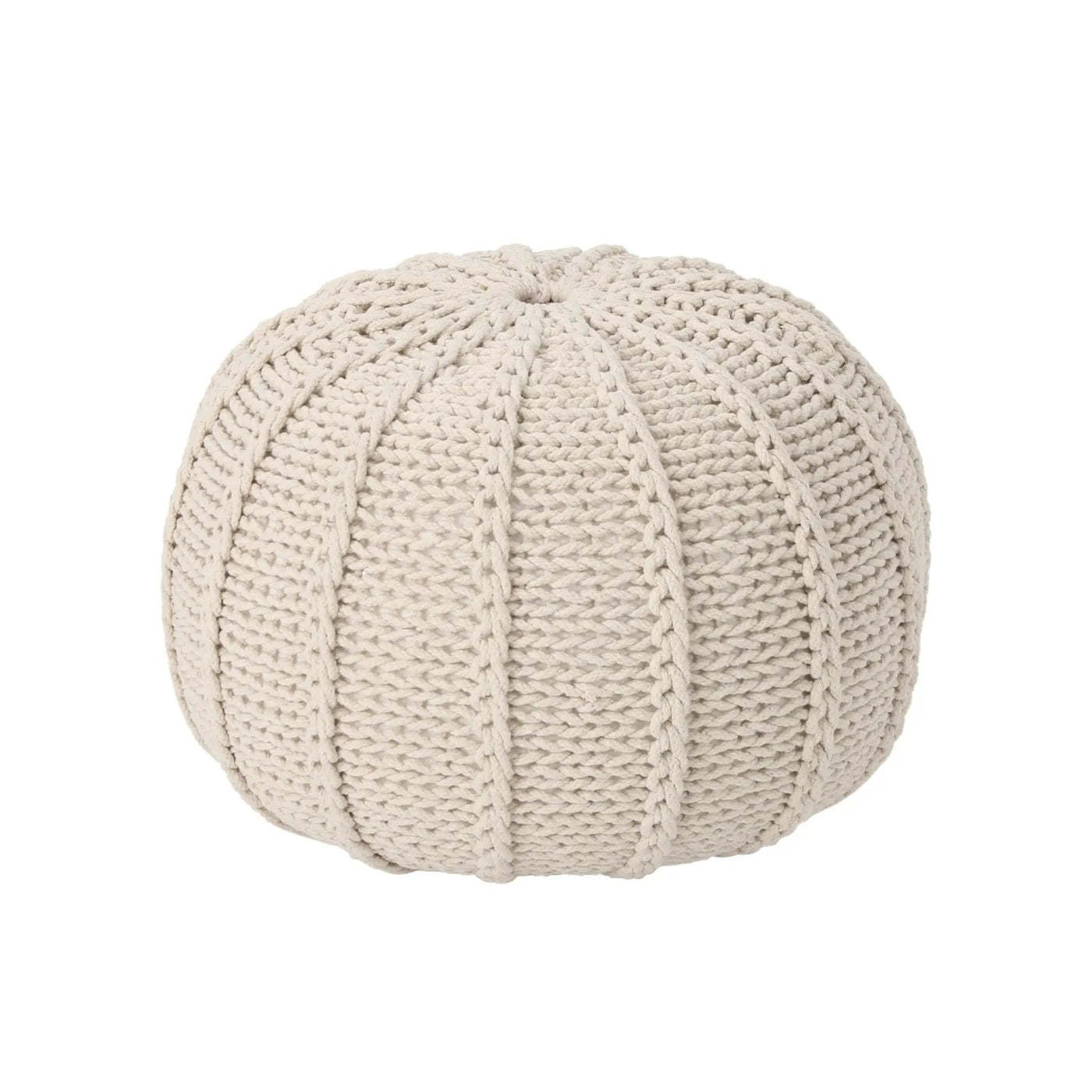 Bordeaux Knitted Round Pouf Ottoman And Floor Cushion by HouseOfZazla