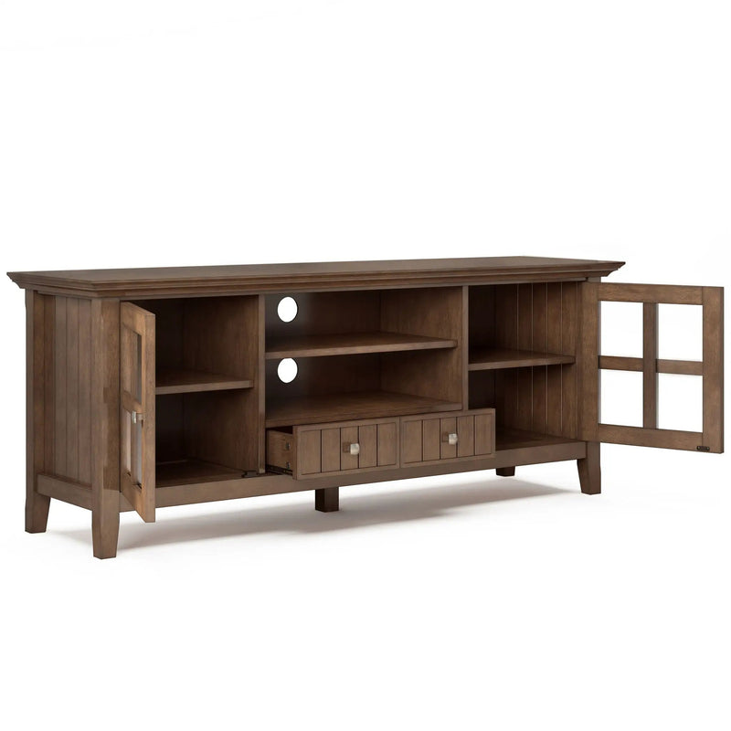 Acadian - TV Media Stand - Rustic Natural Aged Brown by HouseOfZazla