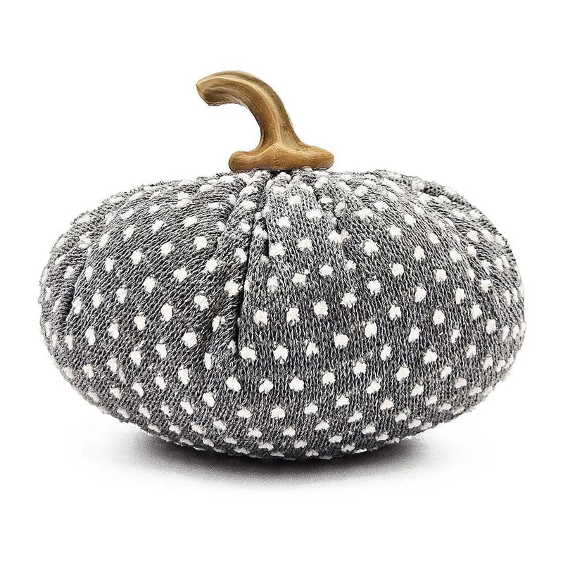 Pumpkin Ornament Decor For Holiday Harvest Festival Fall Festival & Thanksgiving (Set of 3) - White / Gray by HouseOfZazla