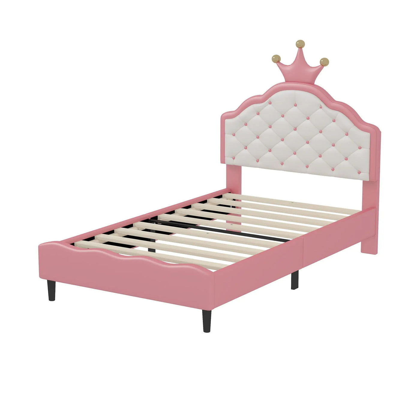 Lovely Crown Fantasy Princess Bed With Tufted Headboard by Unique Piece Furniture